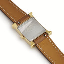 腕時計 エルメス HERMES Hウォッチ HH1.201 クオーツ レディース イエローGP×SS コンビ ゴールド アラビア H型
