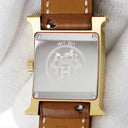 腕時計 エルメス HERMES Hウォッチ HH1.201 クオーツ レディース イエローGP×SS コンビ ゴールド アラビア H型