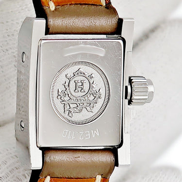 腕時計 エルメス HERMES ミニメドール ドゥブルトゥール ME2.110 クオーツ レディース 角型 スタッズ 2連ブレス 横開き