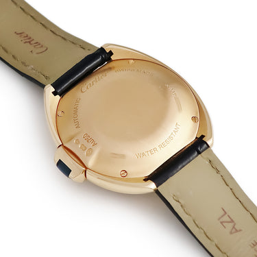 腕時計 カルティエ Cartier クレ ドゥ カルティエ 31mm WJCL0038 自動巻き レディース K18PG無垢 純正ダイヤ ローマン デイト 青針