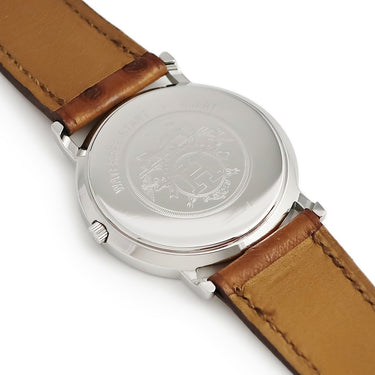 腕時計 エルメス HERMES セリエ ウォッチ クオーツ レディース SS×GP デイト アラビア ホワイト 白 ヴィンテージ