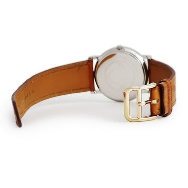 腕時計 エルメス HERMES セリエ ウォッチ クオーツ レディース SS×GP デイト アラビア ホワイト 白 ヴィンテージ