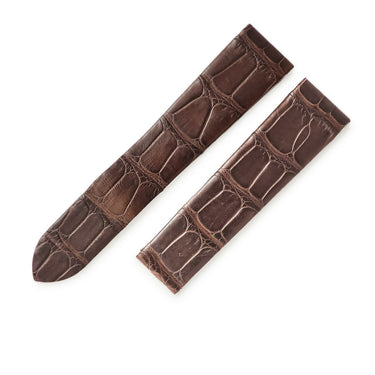 カルティエ Cartier 純正 クロコバンド バックル用 ブラウン クロコダイル 腕時計パーツ 新品同様 純正 替え ベルト ストラップ Dバックル用 21ｍｍ ブラウン