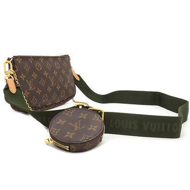 ルイヴィトン LOUIS VUITTON ミュルティ ポシェット アクセソワール M44813 カーキ モノグラムキャンバス ショルダーバッグ ゴールド金具 ボディバッグ ポーチ