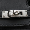 エルメス HERMES バーキン25 ブラック トワルアッシュ ヴォースイフト ハンドバッグ シルバー金具 黒 トワルH