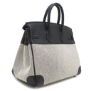 エルメス HERMES バーキン25 ブラック トワルアッシュ ヴォースイフト ハンドバッグ シルバー金具 黒 トワルH