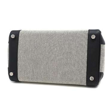 エルメス HERMES バーキン25 ブラック トワルアッシュ ヴォースイフト ハンドバッグ シルバー金具 黒 トワルH