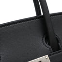 エルメス HERMES バーキン25 ブラック トワルアッシュ ヴォースイフト ハンドバッグ シルバー金具 黒 トワルH