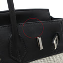 エルメス HERMES バーキン25 ブラック トワルアッシュ ヴォースイフト ハンドバッグ シルバー金具 黒 トワルH