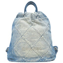 シャネル CHANEL シャネル22 リュックサック AS3859 ブルー デニム リュック・デイパック マットシルバー金具