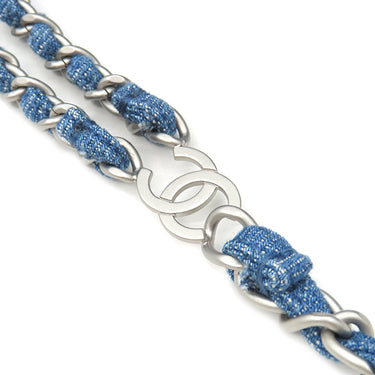 シャネル CHANEL シャネル22 リュックサック AS3859 ブルー デニム リュック・デイパック マットシルバー金具