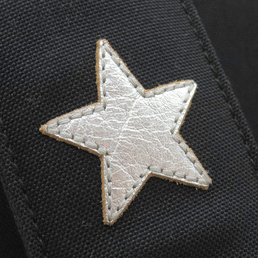 サンローラン SAINT LAURENT シティ バックパック 467985 ブラック ナイロンキャンバス リュック・デイパック シルバー金具 スターパッチ 星 黒
