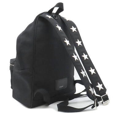 サンローラン SAINT LAURENT シティ バックパック 467985 ブラック ナイロンキャンバス リュック・デイパック シルバー金具 スターパッチ 星 黒