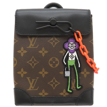 ルイヴィトン LOUIS VUITTON スティーマーXS M80327 モノグラム×ブラック モノグラムキャンバス レザー ショルダーバッグ マットブラック金具 LVフレンド アップリケ 茶 黒