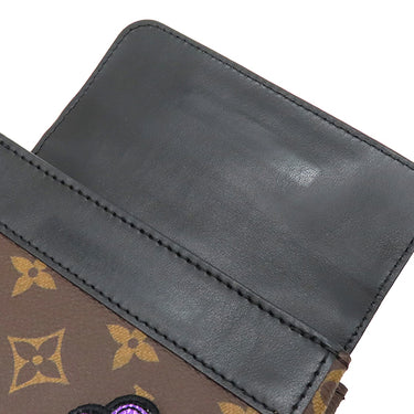 ルイヴィトン LOUIS VUITTON スティーマーXS M80327 モノグラム×ブラック モノグラムキャンバス レザー ショルダーバッグ マットブラック金具 LVフレンド アップリケ 茶 黒