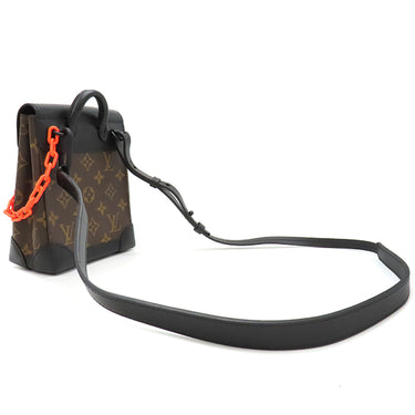 ルイヴィトン LOUIS VUITTON スティーマーXS M80327 モノグラム×ブラック モノグラムキャンバス レザー ショルダーバッグ マットブラック金具 LVフレンド アップリケ 茶 黒