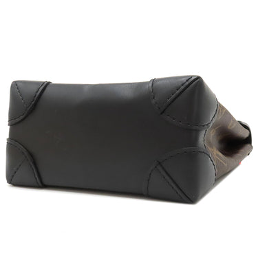 ルイヴィトン LOUIS VUITTON スティーマーXS M80327 モノグラム×ブラック モノグラムキャンバス レザー ショルダーバッグ マットブラック金具 LVフレンド アップリケ 茶 黒