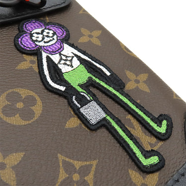 ルイヴィトン LOUIS VUITTON スティーマーXS M80327 モノグラム×ブラック モノグラムキャンバス レザー ショルダーバッグ マットブラック金具 LVフレンド アップリケ 茶 黒