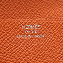 エルメス HERMES ベアンスフレ ヴェルソ ライム×テールバテュー ヴォーエプソン 長財布 シルバー金具 黄色 朱赤 バイカラー 二つ折財布