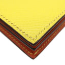 エルメス HERMES ベアンスフレ ヴェルソ ライム×テールバテュー ヴォーエプソン 長財布 シルバー金具 黄色 朱赤 バイカラー 二つ折財布