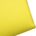 エルメス HERMES ベアンスフレ ヴェルソ ライム×テールバテュー ヴォーエプソン 長財布 シルバー金具 黄色 朱赤 バイカラー 二つ折財布