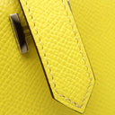 エルメス HERMES ベアンスフレ ヴェルソ ライム×テールバテュー ヴォーエプソン 長財布 シルバー金具 黄色 朱赤 バイカラー 二つ折財布