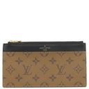 ルイヴィトン LOUIS VUITTON スリム パース M80390 モノグラムリバース モノグラムリバースキャンバス カードケース ゴールド金具 茶 黒 財布