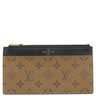 ルイヴィトン LOUIS VUITTON スリム パース M80390 モノグラムリバース モノグラムリバースキャンバス カードケース ゴールド金具 茶 黒 財布