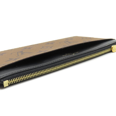 ルイヴィトン LOUIS VUITTON スリム パース M80390 モノグラムリバース モノグラムリバースキャンバス カードケース ゴールド金具 茶 黒 財布