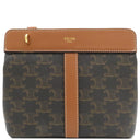 セリーヌ CELINE ティーン カバ ドゥ フランス 191992BZJ タン レザー トリオンフキャンバス ショルダーバッグ ゴールド金具 トリオンフ 黒 茶