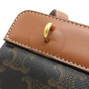 セリーヌ CELINE ティーン カバ ドゥ フランス 191992BZJ タン レザー トリオンフキャンバス ショルダーバッグ ゴールド金具 トリオンフ 黒 茶