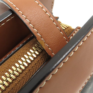 セリーヌ CELINE ティーン カバ ドゥ フランス 191992BZJ タン レザー トリオンフキャンバス ショルダーバッグ ゴールド金具 トリオンフ 黒 茶