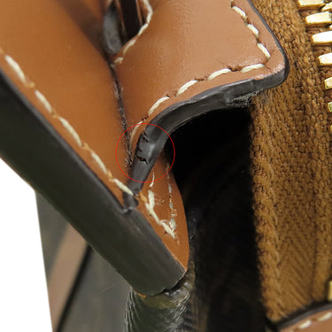 セリーヌ CELINE ティーン カバ ドゥ フランス 191992BZJ タン レザー トリオンフキャンバス ショルダーバッグ ゴールド金具 トリオンフ 黒 茶