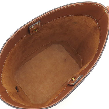セリーヌ CELINE トリオンフ スモール バケット キュイル 198243DU3.04LU タン レザー ショルダーバッグ ゴールド金具 茶