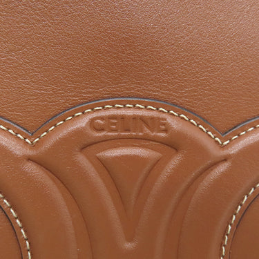 セリーヌ CELINE トリオンフ スモール バケット キュイル 198243DU3.04LU タン レザー ショルダーバッグ ゴールド金具 茶