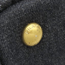 プラダ PRADA カナパ ミニ トートバッグ 1BG439 ブラック デニム 2WAYバッグ ゴールド金具 黒 三角ロゴプレート ハンドバッグ ショルダー