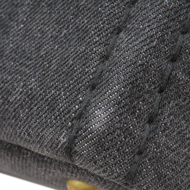 プラダ PRADA カナパ ミニ トートバッグ 1BG439 ブラック デニム 2WAYバッグ ゴールド金具 黒 三角ロゴプレート ハンドバッグ ショルダー