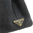 プラダ PRADA カナパ ミニ トートバッグ 1BG439 ブラック デニム 2WAYバッグ ゴールド金具 黒 三角ロゴプレート ハンドバッグ ショルダー