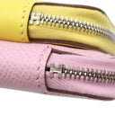 エルメス HERMES ヌーヴォートゥーゴー モーヴシルベストル×ライム×キュイーブル ヴォースイフト ヴォーエプソン 長財布 シルバー金具 ピンク 黄色