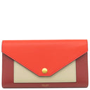 セリーヌ CELINE トライフォールデッド マルチファンクション 105853A3K.21CL コーラル レザー 長財布 ゴールド金具 赤 ポケット