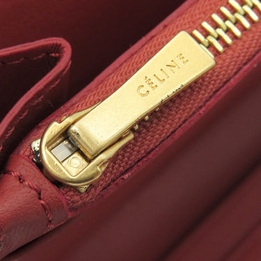 セリーヌ CELINE トライフォールデッド マルチファンクション 105853A3K.21CL コーラル レザー 長財布 ゴールド金具 赤 ポケット