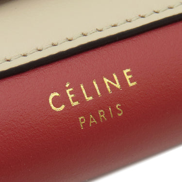 セリーヌ CELINE トライフォールデッド マルチファンクション 105853A3K.21CL コーラル レザー 長財布 ゴールド金具 赤 ポケット