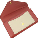 セリーヌ CELINE トライフォールデッド マルチファンクション 105853A3K.21CL コーラル レザー 長財布 ゴールド金具 赤 ポケット