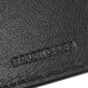 バレンシアガ BALENCIAGA キャッシュ コンパクトウォレット 594312 ブラック レザー 三つ折り財布 シルバー金具 黒 エブリデイ