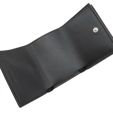 バレンシアガ BALENCIAGA キャッシュ コンパクトウォレット 594312 ブラック レザー 三つ折り財布 シルバー金具 黒 エブリデイ