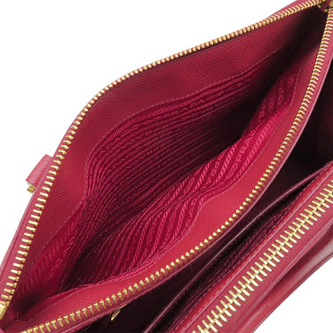プラダ PRADA ミディアムバッグ 1BA863 FUOCO サフィアーノレザー 2WAYバッグ ゴールド金具 赤 ショルダー ガレリア