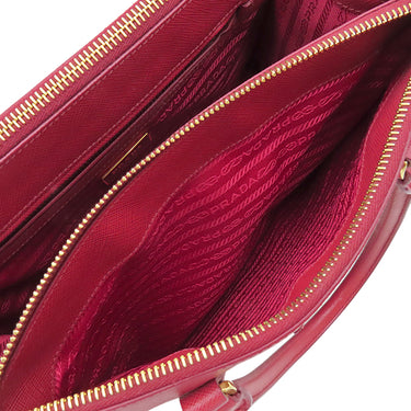 プラダ PRADA ミディアムバッグ 1BA863 FUOCO サフィアーノレザー 2WAYバッグ ゴールド金具 赤 ショルダー ガレリア