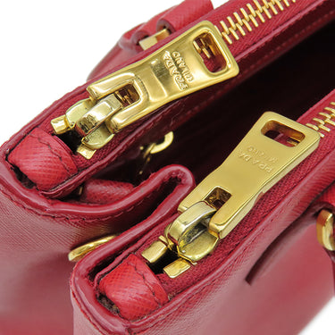 プラダ PRADA ミディアムバッグ 1BA863 FUOCO サフィアーノレザー 2WAYバッグ ゴールド金具 赤 ショルダー ガレリア