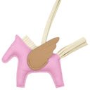 エルメス HERMES ロデオPM ペガサス モーヴシルベストル×クレ×チャイ アニューミロ バッグチャーム ピンク オフホワイト 茶