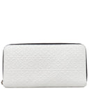 ロエベ LOEWE リピート アナグラム ジップアラウンド ウォレット ホワイト系 カーフレザー 長財布 シルバー金具 白 ラウンドファスナー